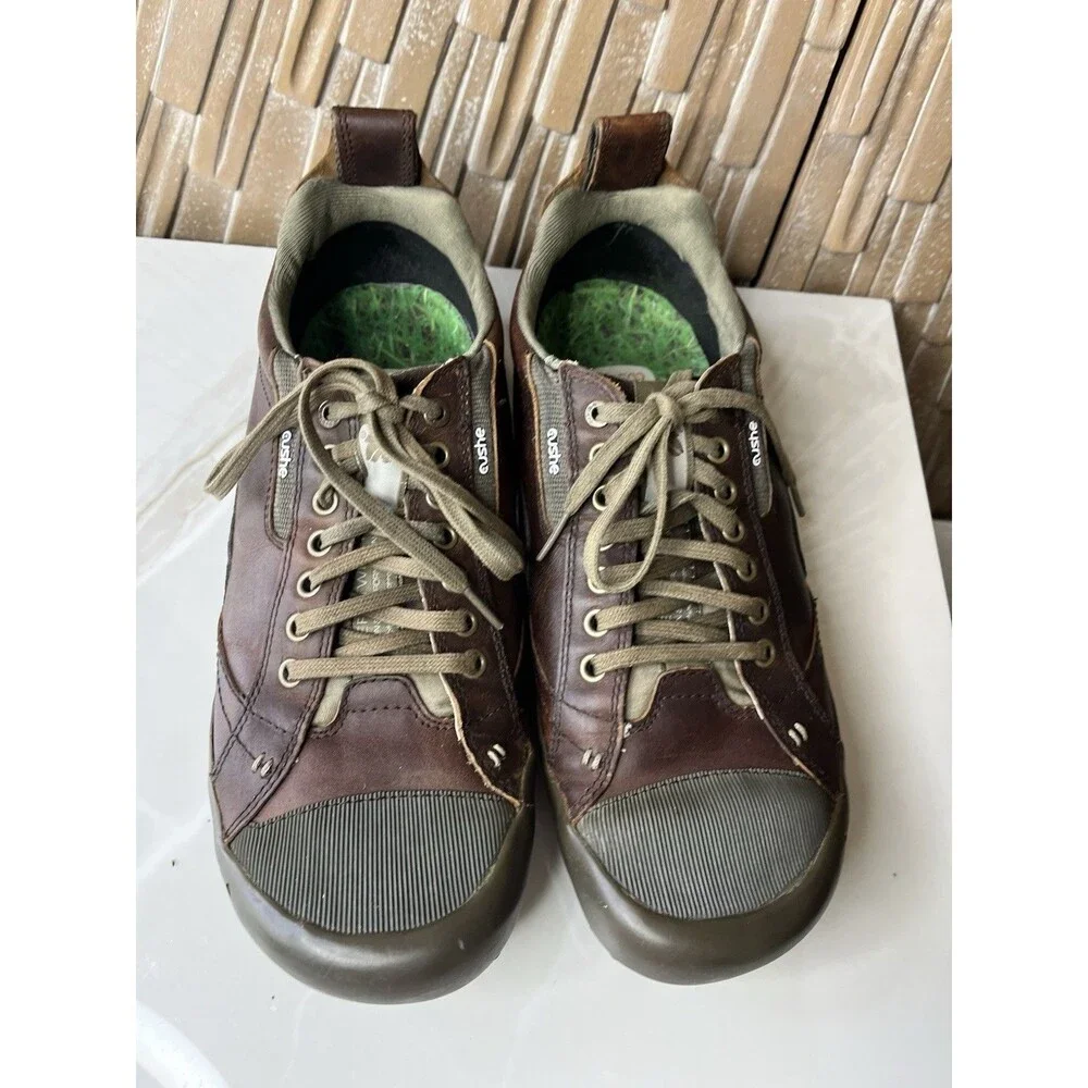 Cushe Voyager Men 11 Shoes Oxford Sneakers Brown Leather Lace Up